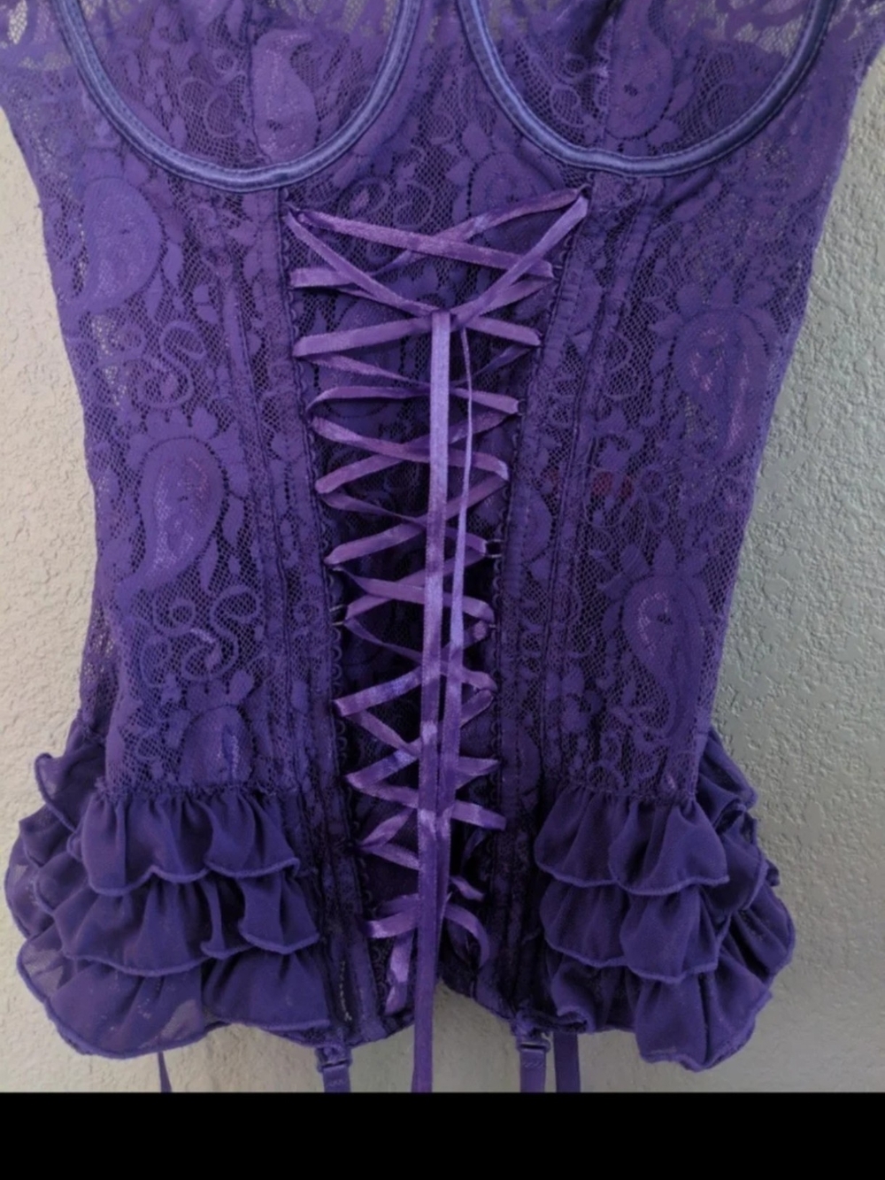Retro Purple Corset Garter Costume Cosplay Lingerie Medieval Renaissance